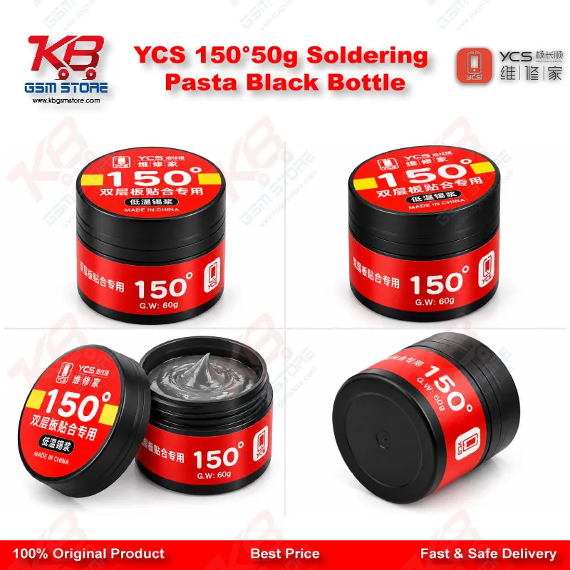 YCS 150°50g Soldering Pasta Black Bottle