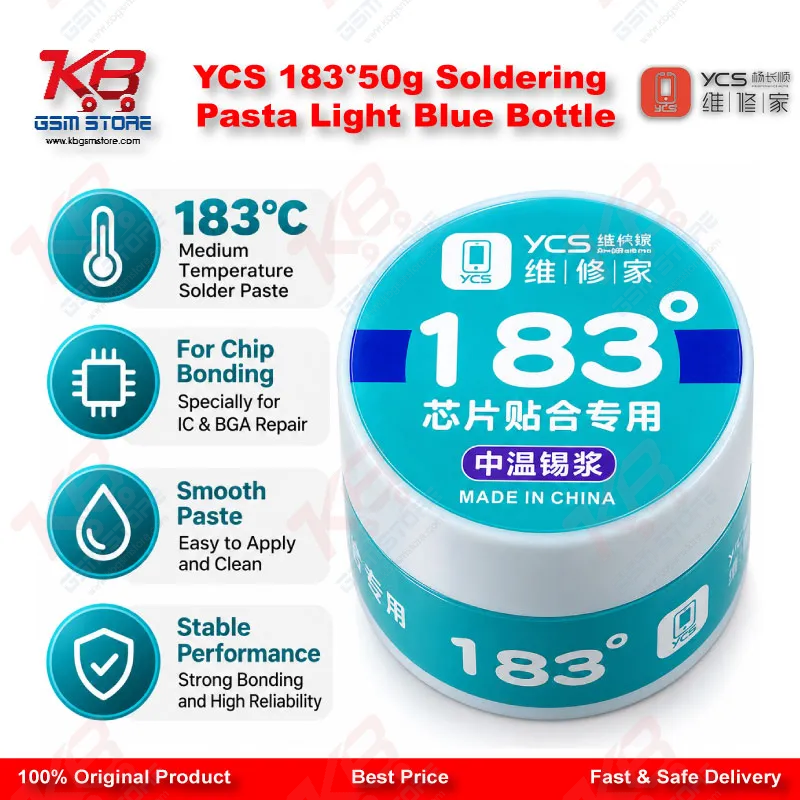 YCS 183°50g Soldering Pasta Light Blue Bottle