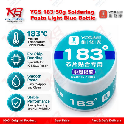 YCS 183°50g Soldering Pasta Light Blue Bottle