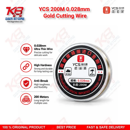 YCS 200M 0.028mm Gold Cutting Wire for LCD OLED Separation