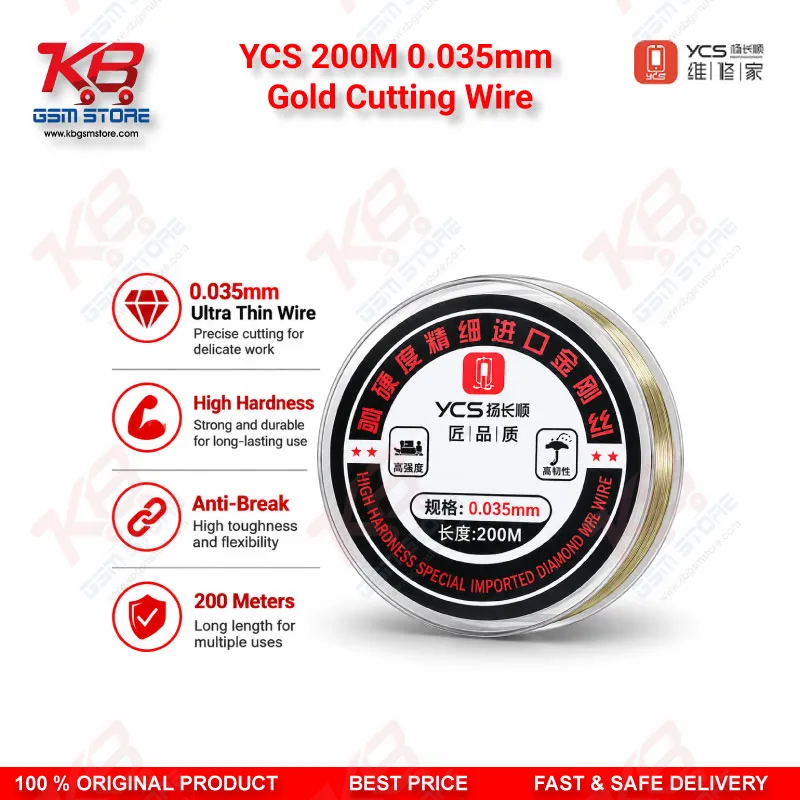 YCS 200M 0.035mm Gold Cutting Wire for LCD OLED Separation