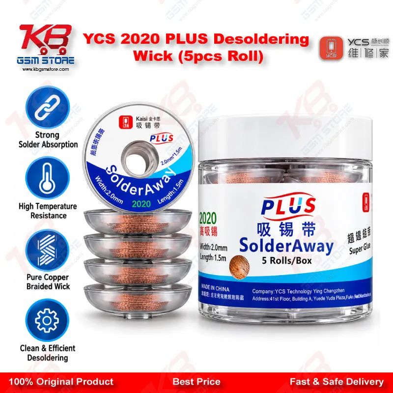 YCS 2020 PLUS Desoldering Wick (5pcs Roll)