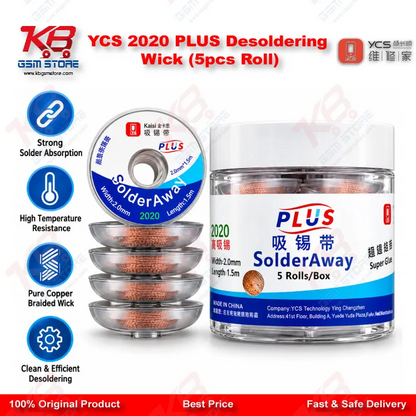 YCS 2020 PLUS Desoldering Wick (5pcs Roll)