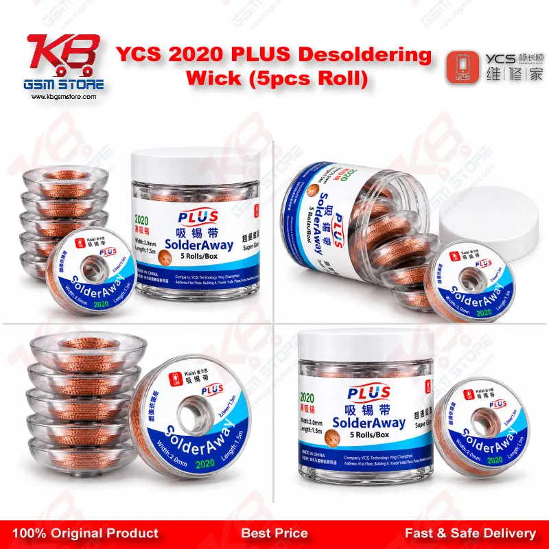 YCS 2020 PLUS Desoldering Wick (5pcs Roll)
