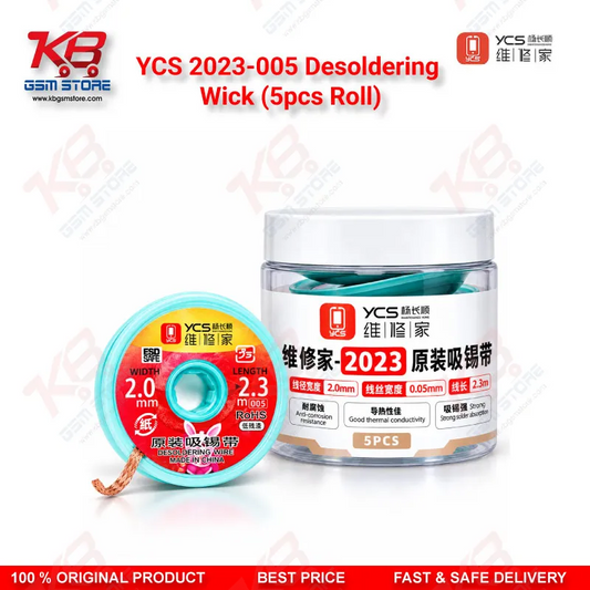 YCS 2023-005 Desoldering Wick (5pcs Roll) 2.0mm Wide Braid