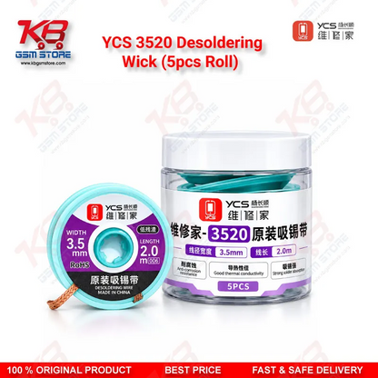YCS 3520 Desoldering Wick (5pcs Roll) 3.5mm Solder Braid
