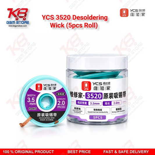 YCS 3520 Desoldering Wick (5pcs Roll) 3.5mm Solder Braid