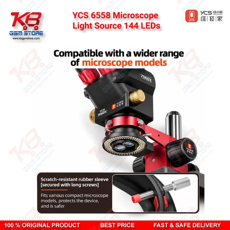 YCS 6558 Microscope Light Source 144 LEDs Zone Ring Lamp
