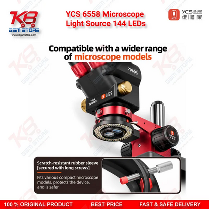 YCS 6558 Microscope Light Source 144 LEDs Zone Ring Lamp