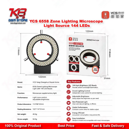 YCS 6558 Zone Lighting Microscope Light Source – 144 LED Beads