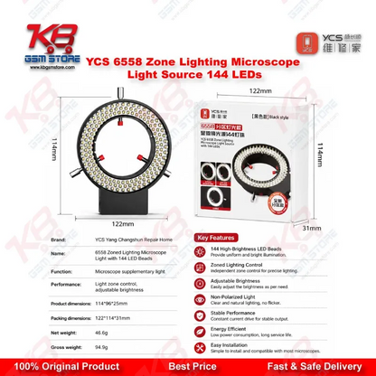 YCS 6558 Zone Lighting Microscope Light Source – 144 LED Beads