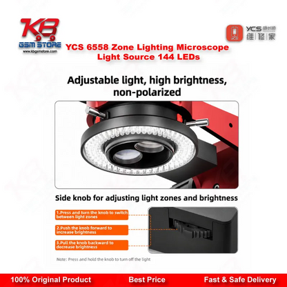 YCS 6558 Zone Lighting Microscope Light Source – 144 LED Beads