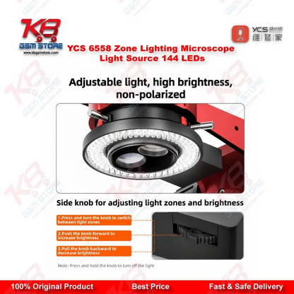 YCS 6558 Zone Lighting Microscope Light Source – 144 LED Beads