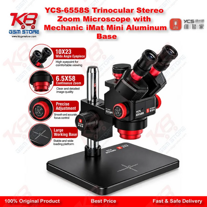 YCS 6558S Ultra HD Trinocular Microscope Large Base