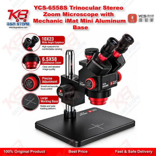 YCS 6558S Ultra HD Trinocular Microscope Large Base