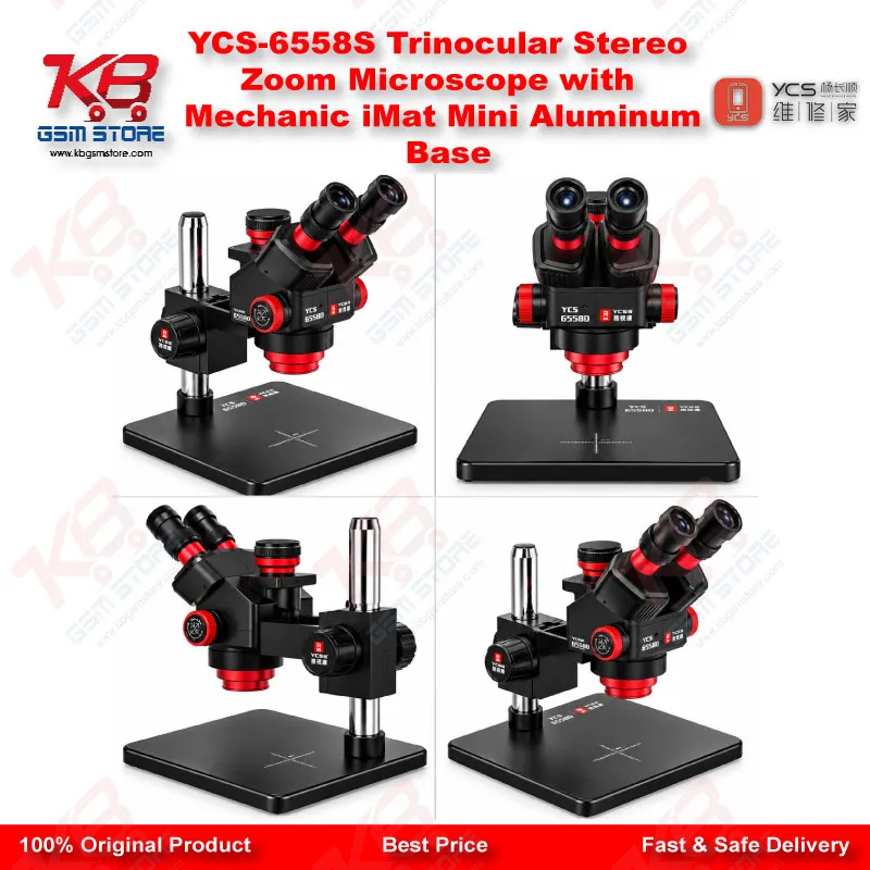 YCS 6558S Ultra HD Trinocular Microscope Large Base