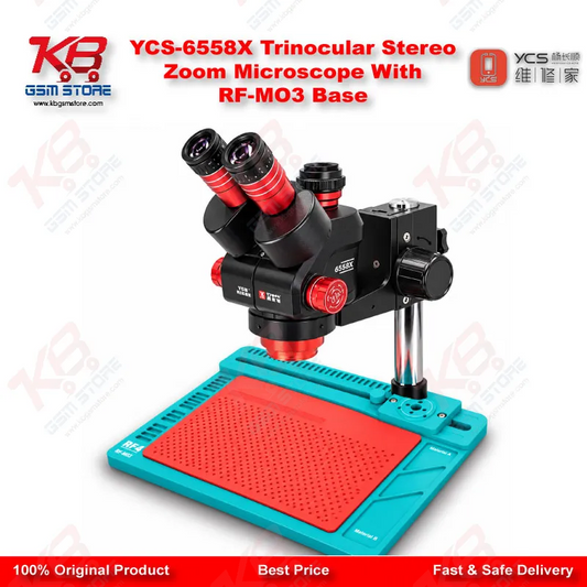 YCS-6558X Trinocular Stereo Zoom Microscope With RF-MO3 Base