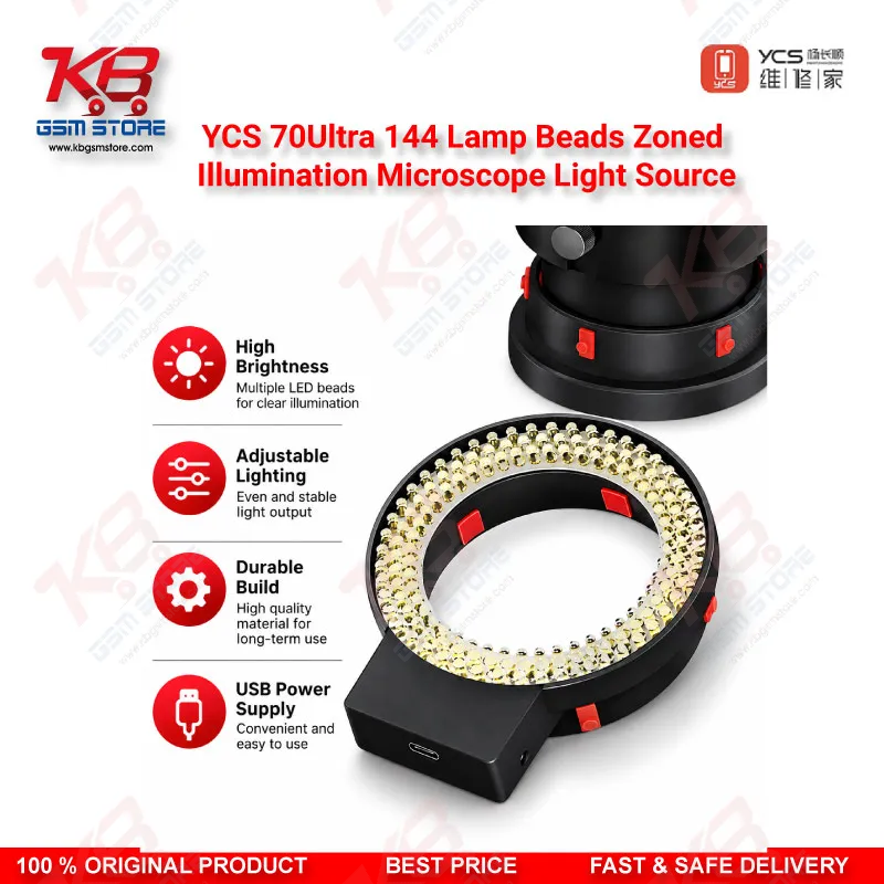 YCS 70Ultra 144 Lamp Beads Zoned Illumination Microscope Light Source