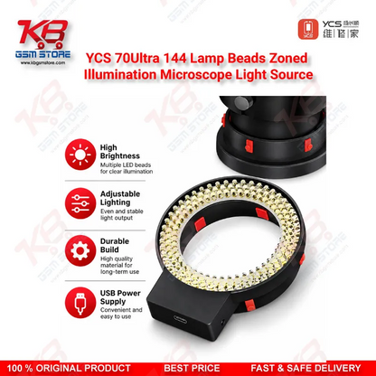 YCS 70Ultra 144 Lamp Beads Zoned Illumination Microscope Light Source