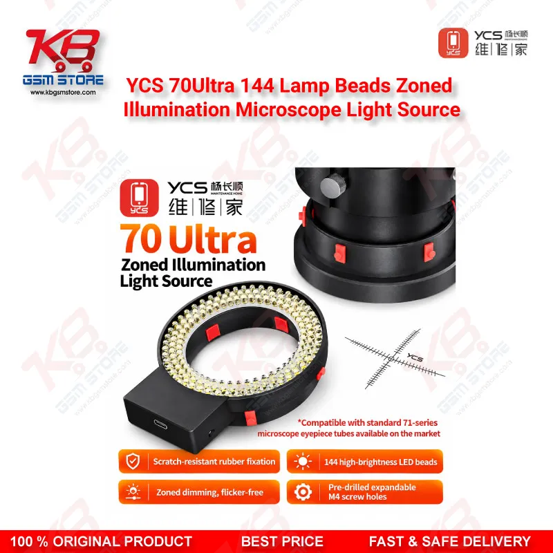 YCS 70Ultra 144 Lamp Beads Zoned Illumination Microscope Light Source