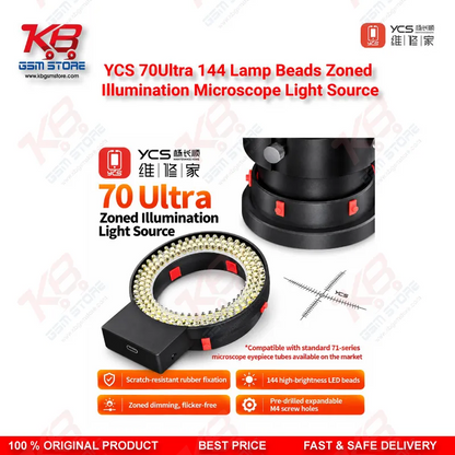 YCS 70Ultra 144 Lamp Beads Zoned Illumination Microscope Light Source