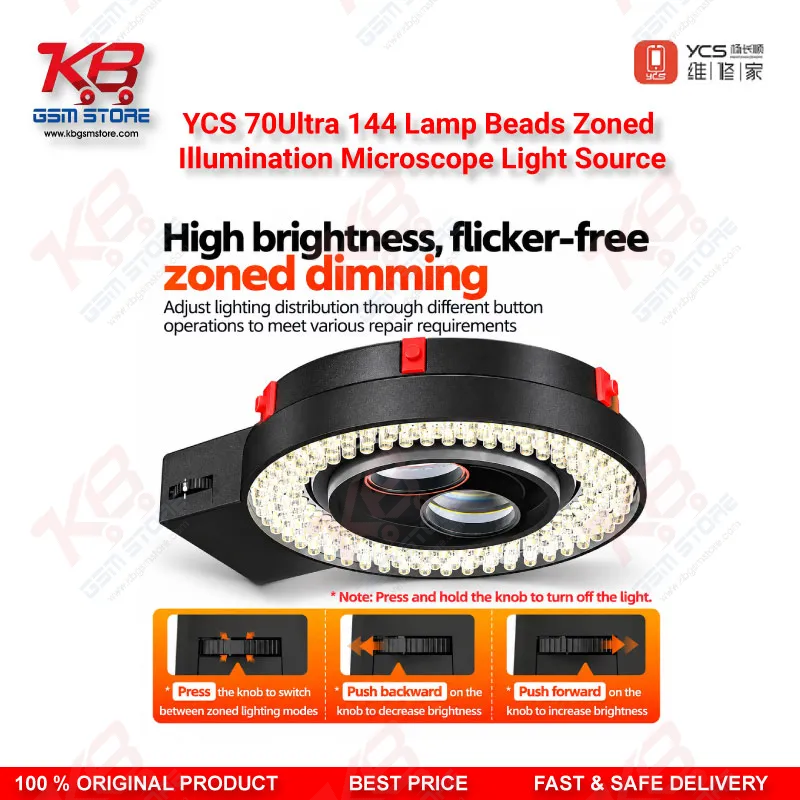 YCS 70Ultra 144 Lamp Beads Zoned Illumination Microscope Light Source
