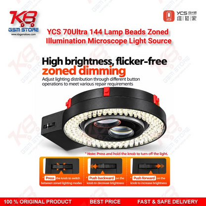 YCS 70Ultra 144 Lamp Beads Zoned Illumination Microscope Light Source