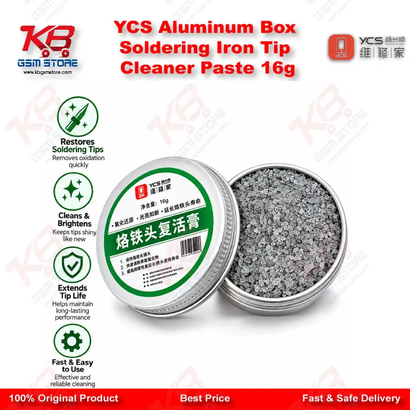 YCS Aluminum Box Soldering Iron Tip Cleaner Paste 16g