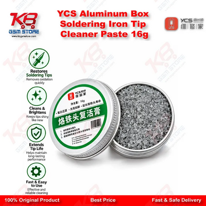 YCS Aluminum Box Soldering Iron Tip Cleaner Paste 16g