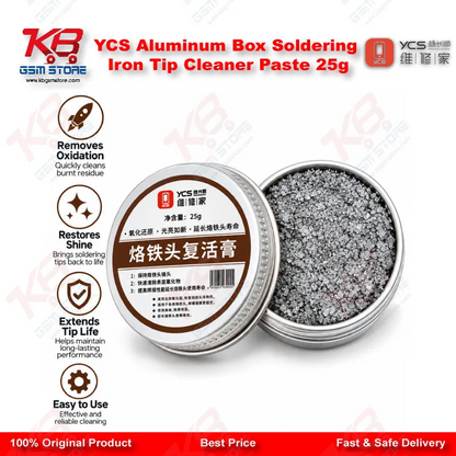YCS Aluminum Box Soldering Iron Tip Cleaner Paste 25g