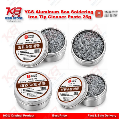 YCS Aluminum Box Soldering Iron Tip Cleaner Paste 25g
