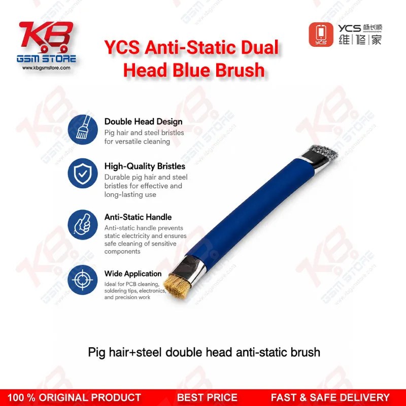 YCS Anti-Static Dual Head Blue Brush