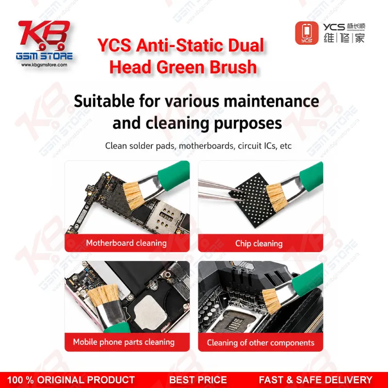 YCS Anti-Static Dual Head Green Brush