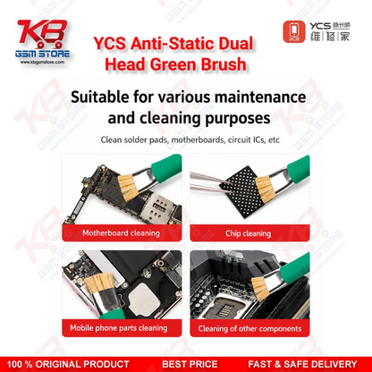 YCS Anti-Static Dual Head Green Brush