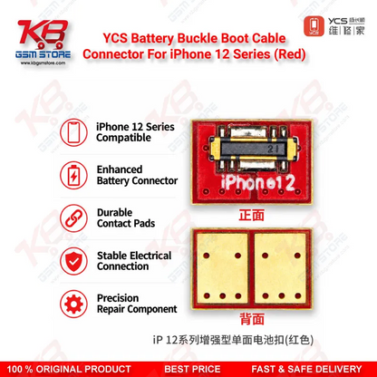 YCS Battery Buckle Boot Cable Connector For iPhone 12 Series (Red)