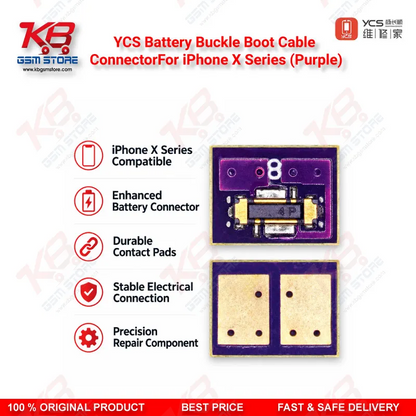 YCS Battery Buckle Boot Cable Connector For iPhone X Series (Purple)