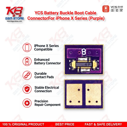 YCS Battery Buckle Boot Cable Connector For iPhone X Series (Purple)
