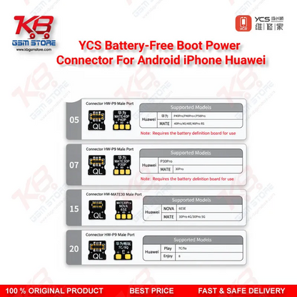 YCS Battery-Free Boot Power Connector For Android iPhone Huawei