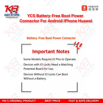 YCS Battery-Free Boot Power Connector For Android iPhone Huawei
