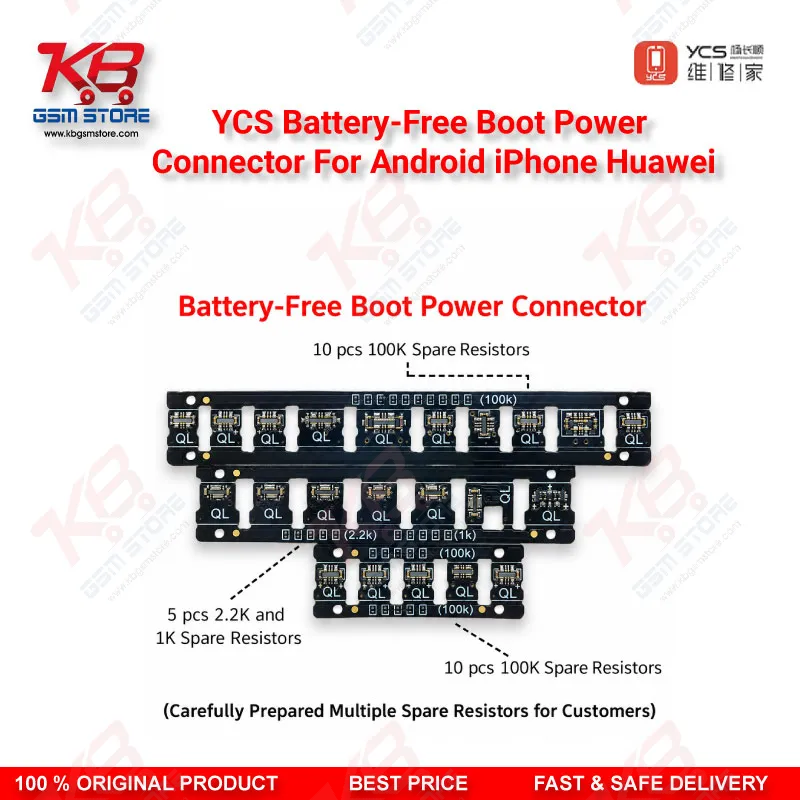YCS Battery-Free Boot Power Connector For Android iPhone Huawei
