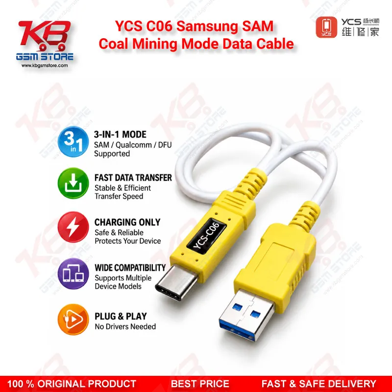 YCS C06 Samsung SAM Coal Mining Mode Data Cable Odin Flash