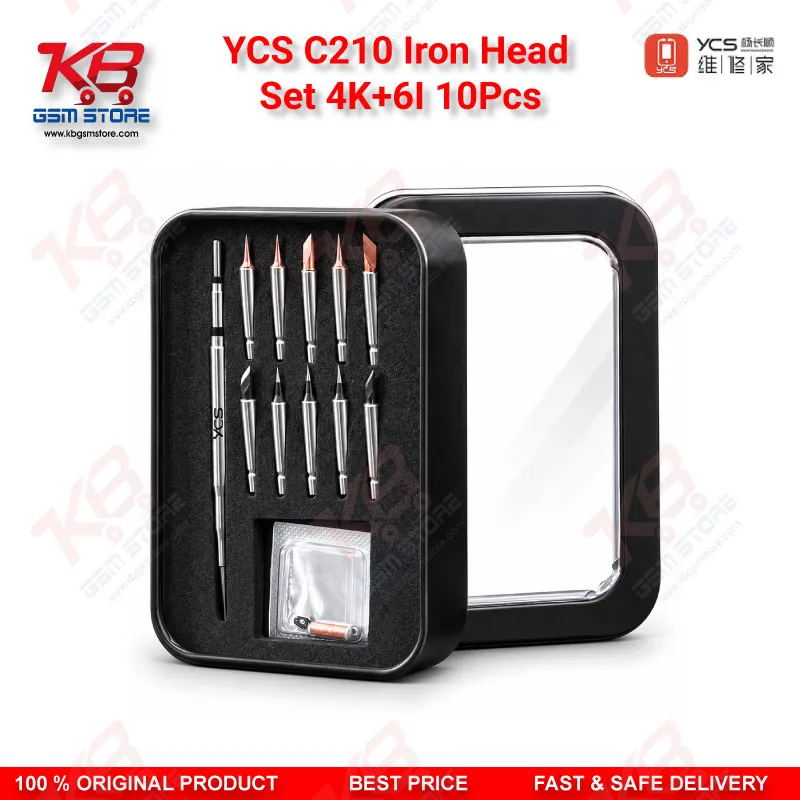 YCS C210 Iron Head Set 4K+6I 10Pcs Micro Soldering Tips