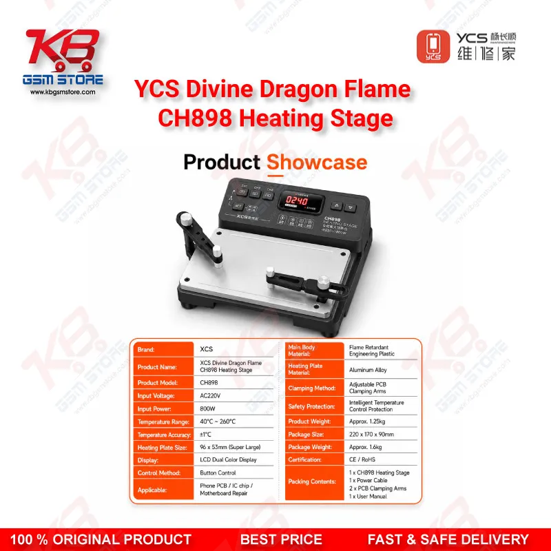 YCS CH898 Divine Dragon Heating Stage – iPhone Motherboard PCB Preheating Station