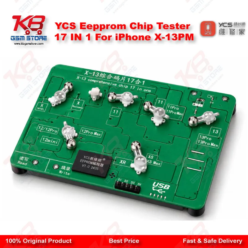 YCS Eepprom Chip Tester 17 IN 1 For iPhone X-13PM