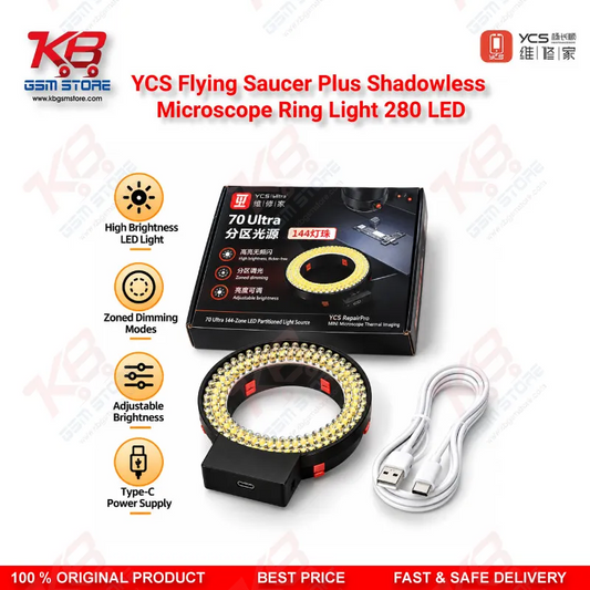 YCS Flying Saucer Plus Shadowless Microscope Ring Light 280 LED
