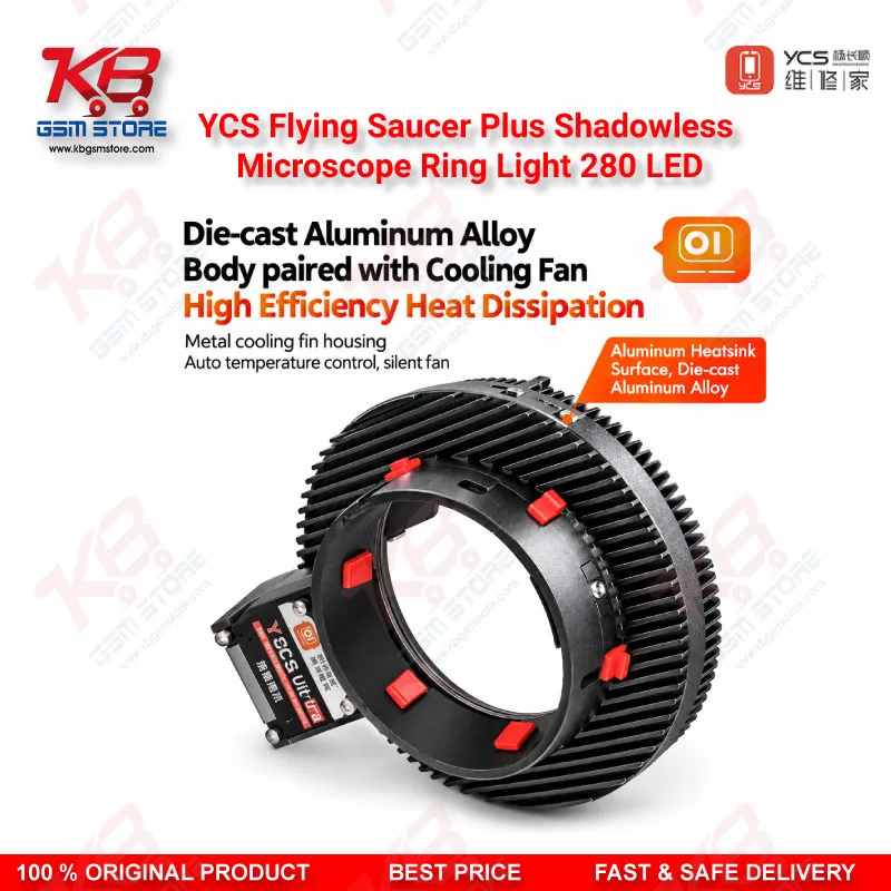 YCS Flying Saucer Plus Shadowless Microscope Ring Light 280 LED