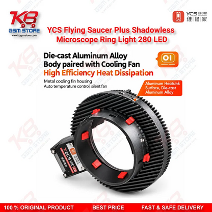 YCS Flying Saucer Plus Shadowless Microscope Ring Light 280 LED