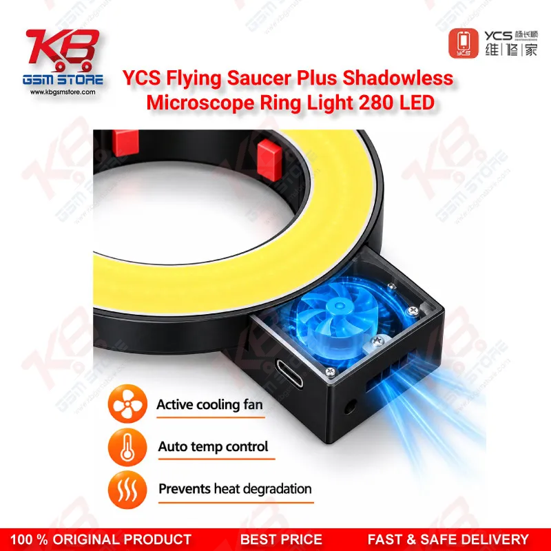YCS Flying Saucer Plus Shadowless Microscope Ring Light 280 LED