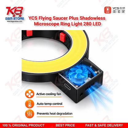 YCS Flying Saucer Plus Shadowless Microscope Ring Light 280 LED