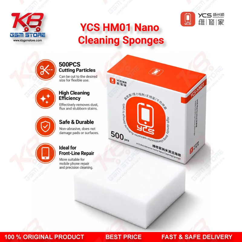 YCS HM01 Nano Cleaning Sponge (500pcs/Box) – Motherboard, Screen & Flux Cleaning Cotton for Mobile Repair